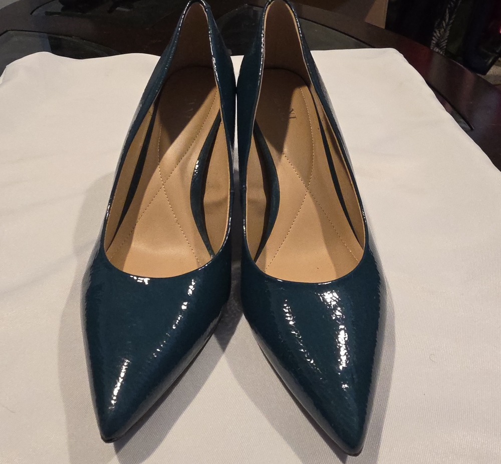 Alfani Teal Patent Pointed-Toe Pumps